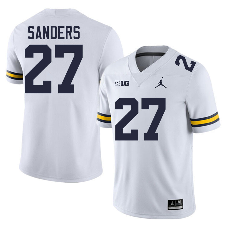 Jayden Sanders Michigan Jersey,Michigan Wolverines #27 Jayden Sanders College Football Jersey Youth-White